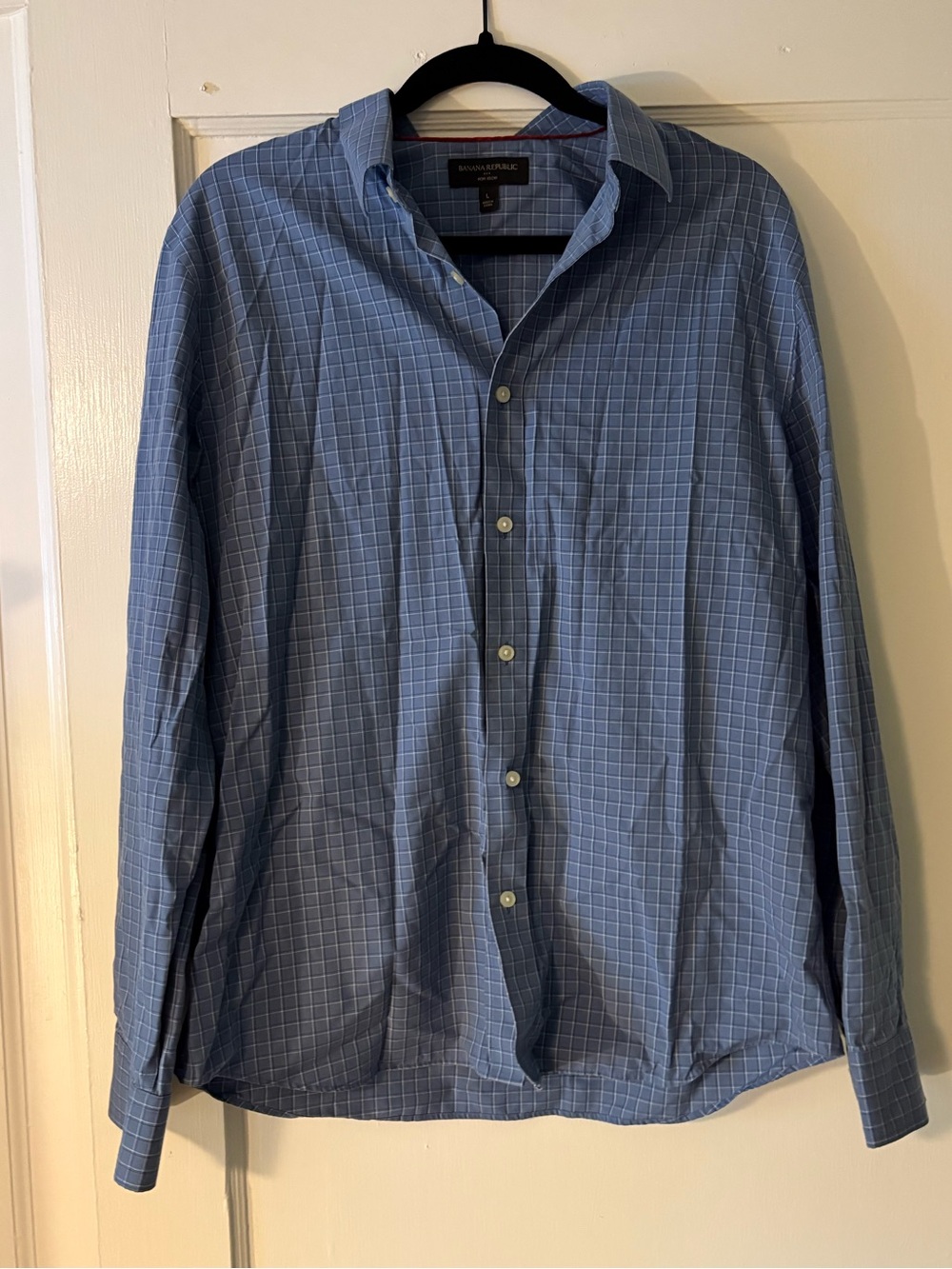 Banana Republic Light Blue Windowpane Button-Down Shirt